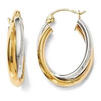 earrings hoop hinged polished tone gold 14k 10k